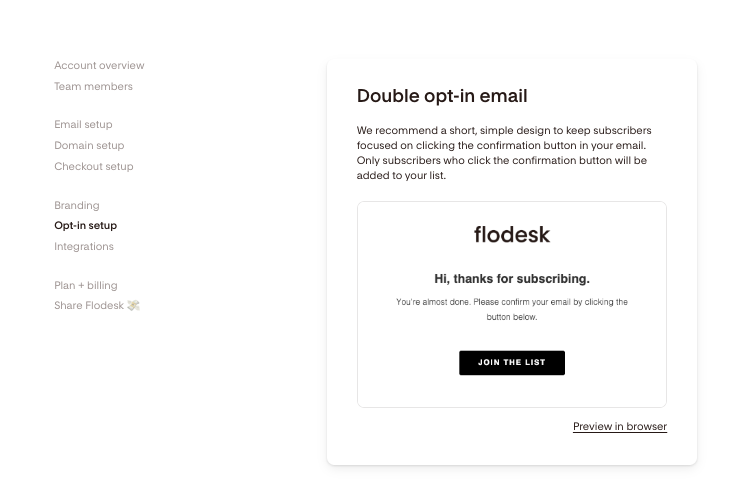 set up a double opt-in in flodesk