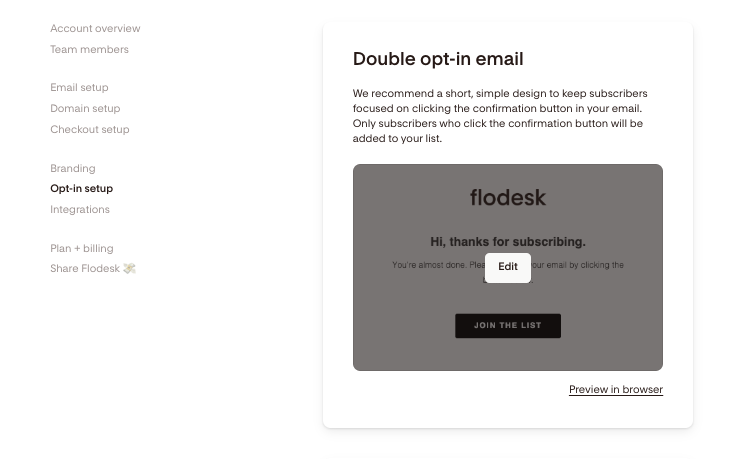 flodesk double opt-in